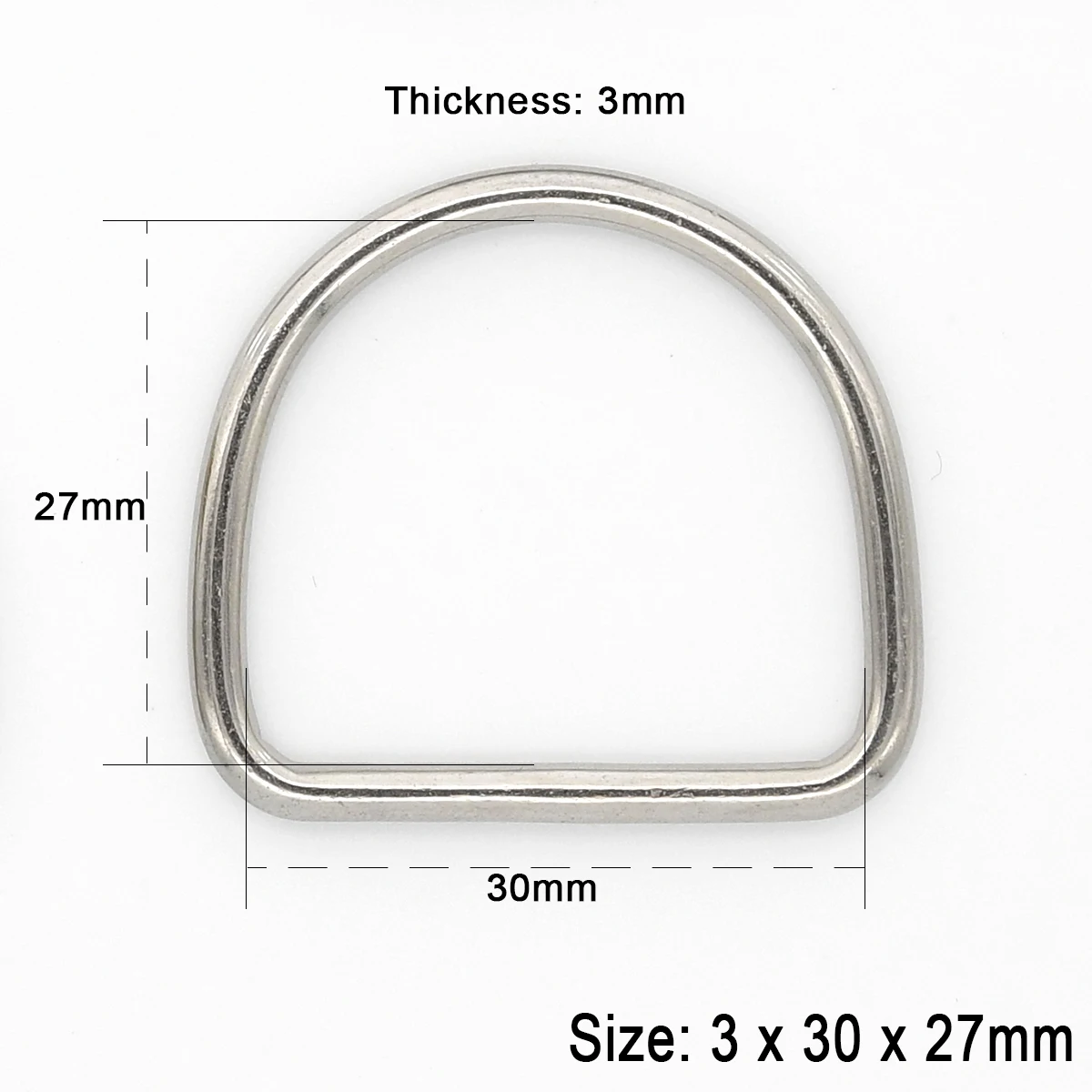 Cierre de hebilla de anillo Dee D de acero inoxidable para Collar de perro mascota, mochila, bolso artesanal de cuero, correa, cinturón, correas, piezas de prendas: Plata antigua