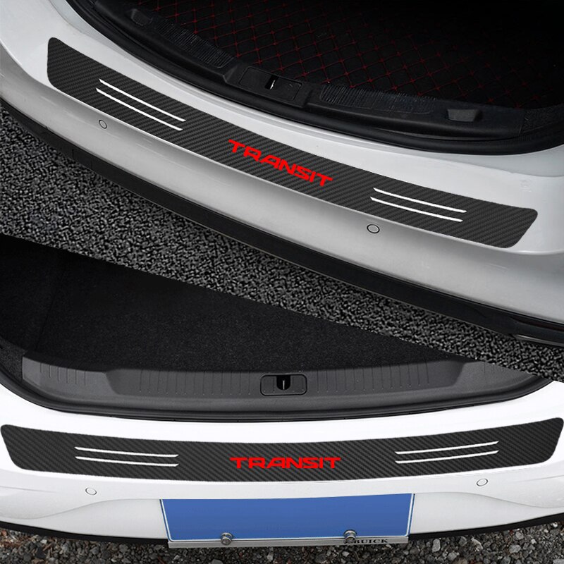 1 pièces voiture coffre Protection pare-chocs arrière décoration décalcomanie pour Ford transit Fiesta fusion ranger mondeo Mustang 3D Auto autocollant