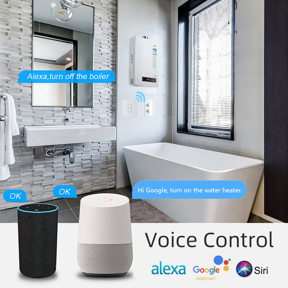 WiFi Smart High Power Switch 20A Circuit Breaker for Electric Water Heater Boiler Air Conditioner, Works with Alexa Google Home