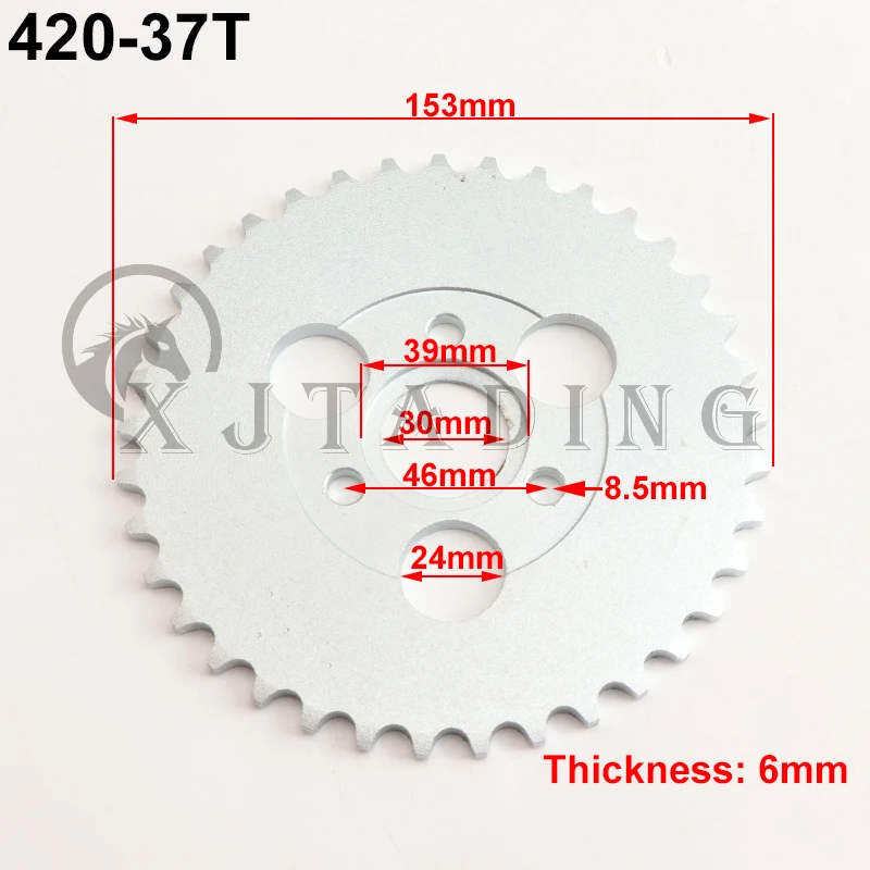 Motorfiets 24 T/26 T/28 T/29 T/31 T/35 T/37 T Tanden 30mm Achter Tandwiel Fit Voor Honda Aap Motor Pit Crossmotor 420/428 Keten: Roze