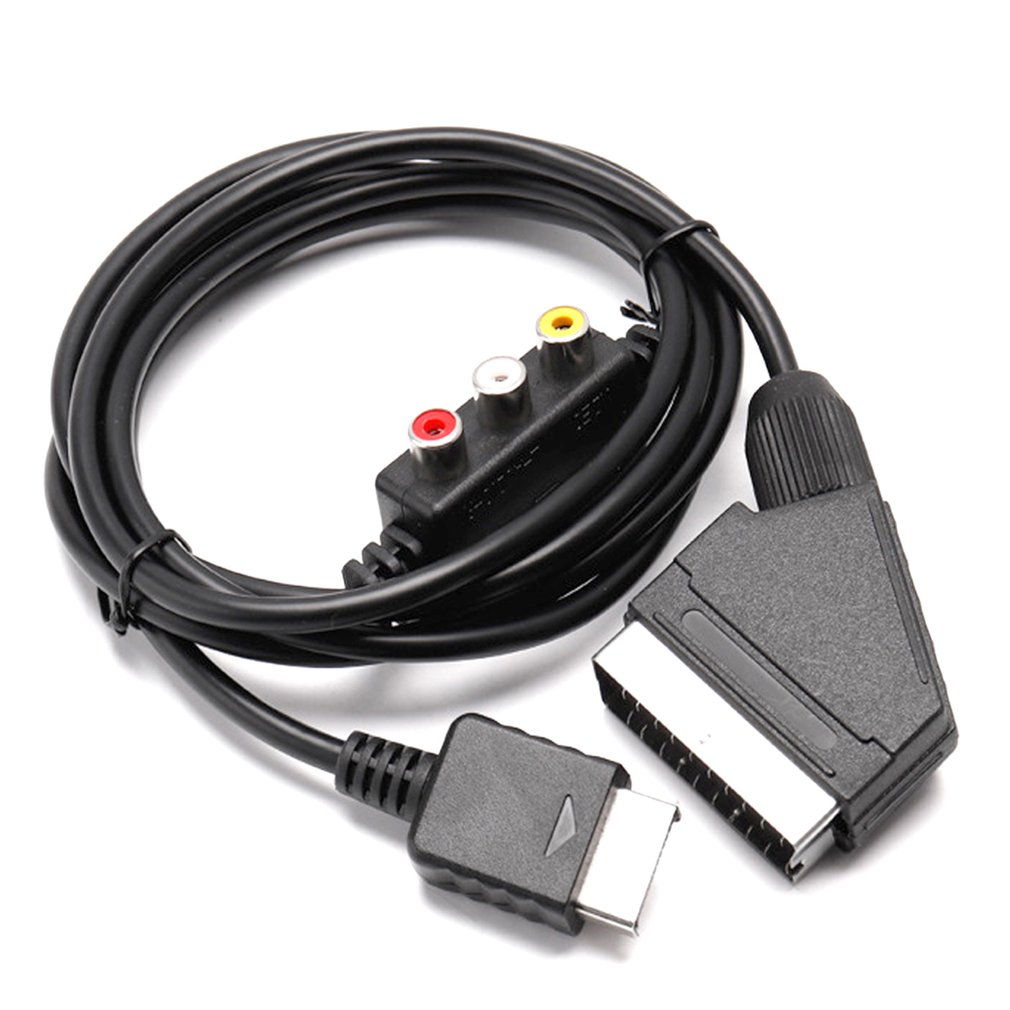 2 in 1 RGB SCART + AV RCA Output Cable Cord 1.8 Meters for Sega Dreamcast HDMI Set Top Box Media Player