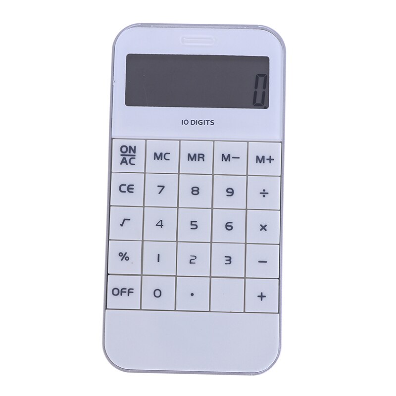 1Pc 10 chiffres affichage poche calculatrice de calcul électronique fournitures de bureau: WHITE
