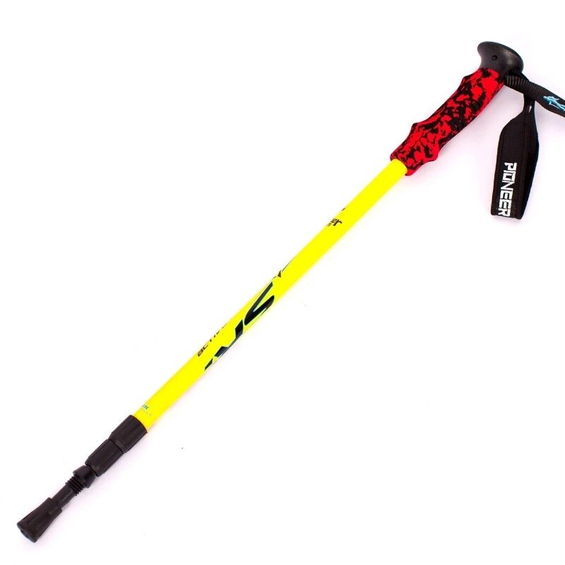 Pioneer 1 Pcs Anti Shock Hiking Walking Trekking Trail Pole Ultralight Aluminum Walking Stick with EVA Foam Handle: Yellow