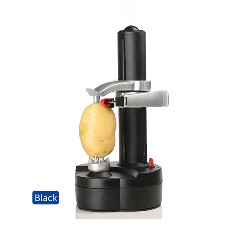 Pacote atualizado espiral elétrica maçã descascador cortador slicer frutas batata automática a pilhas descascador máquina de ferramentas cozinha: black / UK
