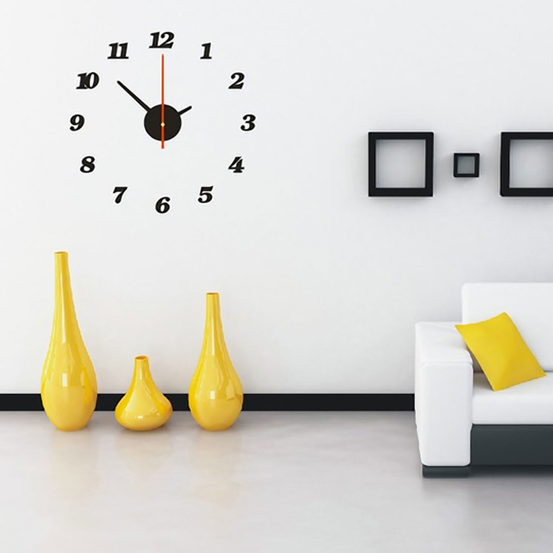 3d diy klok zelfklevende stickers voor een moderne muur met cijfers en cijfers voor een kamerinterieurdecoratie.