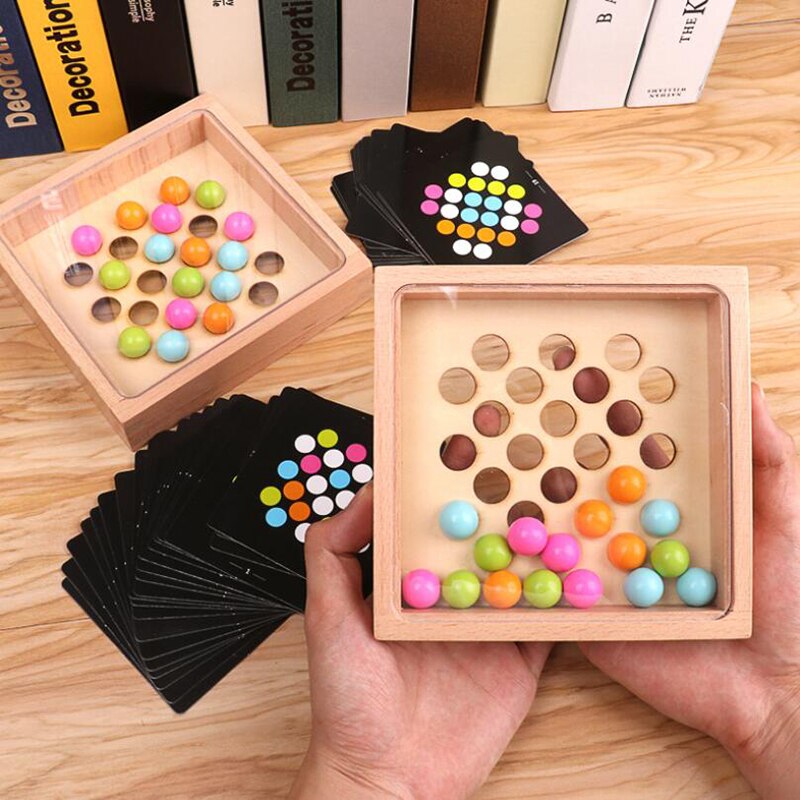 Kleurrijke Kralen Houten Speelgoed Tafel Spel Speelgoed Boord Vinger Familie Interactief Spel Speelgoed Kind Intellectuele Ontwikkeling