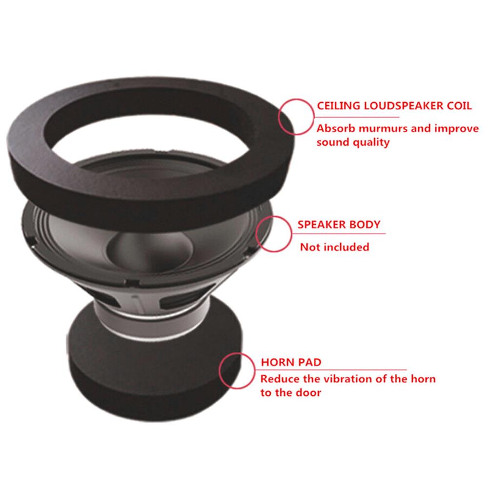 4PCS 6.5 Inch Car Universal Speaker Insulation Ring Soundproof Cotton Pad Bass Door Trim Sound Audio Speakers Self Adhesive