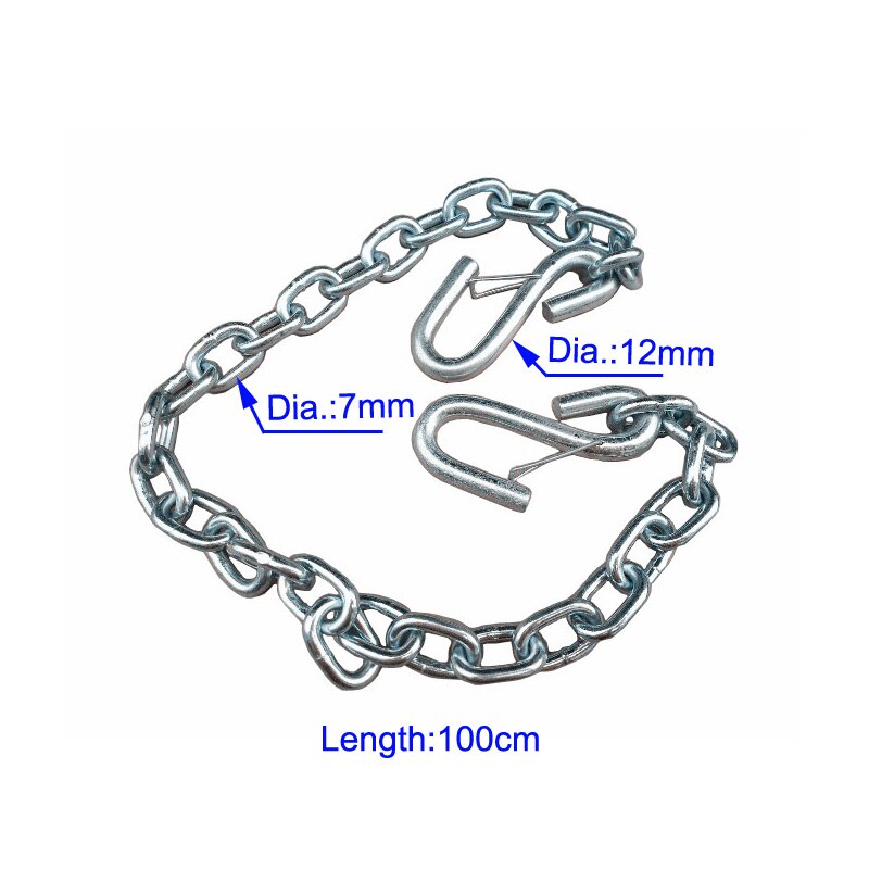 CVP Trailer Safety Wire Chains With S Spring Hooks, 1m Long Tie Down RV Parts Camper Caravan Accessories