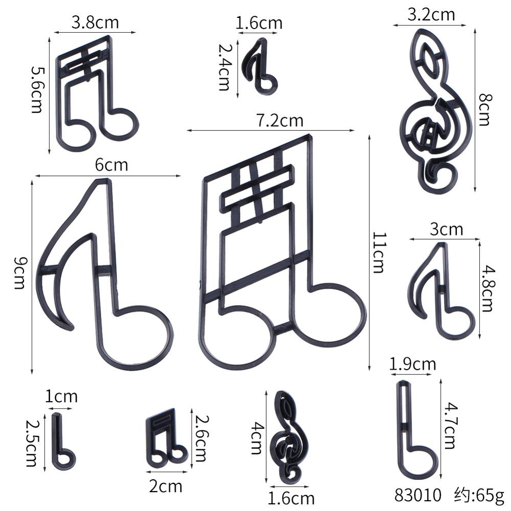 Muzikale Symbool Opmerking Cookie Cutter Plastic Biscuit Cut Mold Bakken Fruit Cut Cakevorm Embossing Afdrukken Sterven