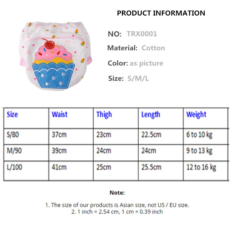 4pcs dipers mix color Baby Training Pants Baby Diaper Reusable Nappy Washable Diapers Cotton Learning Pants 13-16kg