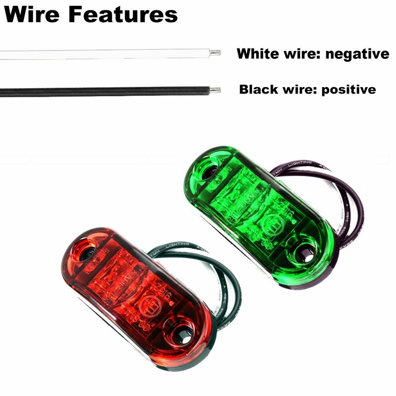 4 x 2 LED Red/Green Marine Boat Navigation Lights 10-30V Boats Running Light Truck Van Side Light