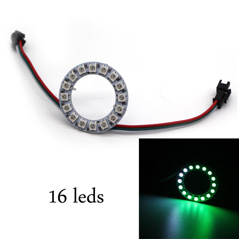 1pcs WS2812B LED Ring 8/16/24/35/45 Bit LEDS SK6812 ws2812b WS2812 5050 RGB Addressable Pixel LED Module Strip Light DC 5V: 16 leds ring