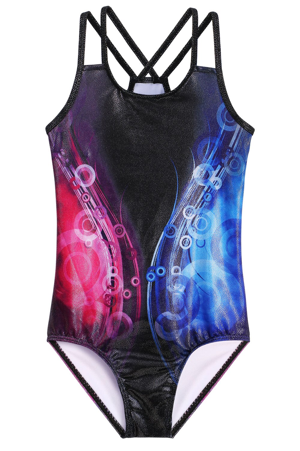 BAOHULU 3-12Y Kids Girls Leotards for Gymnastics Bright Color Strips Ballet Dance Bodysuits Tank Teens Athletes Skating Leotard