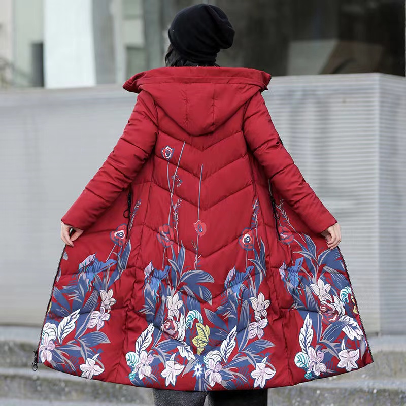 Parkas longas e monocromáticas femininas com capuz X, jaqueta grossa quente, casaco feminino com neve, roupas soltas acolchoadas, inverno, coreano, 2024