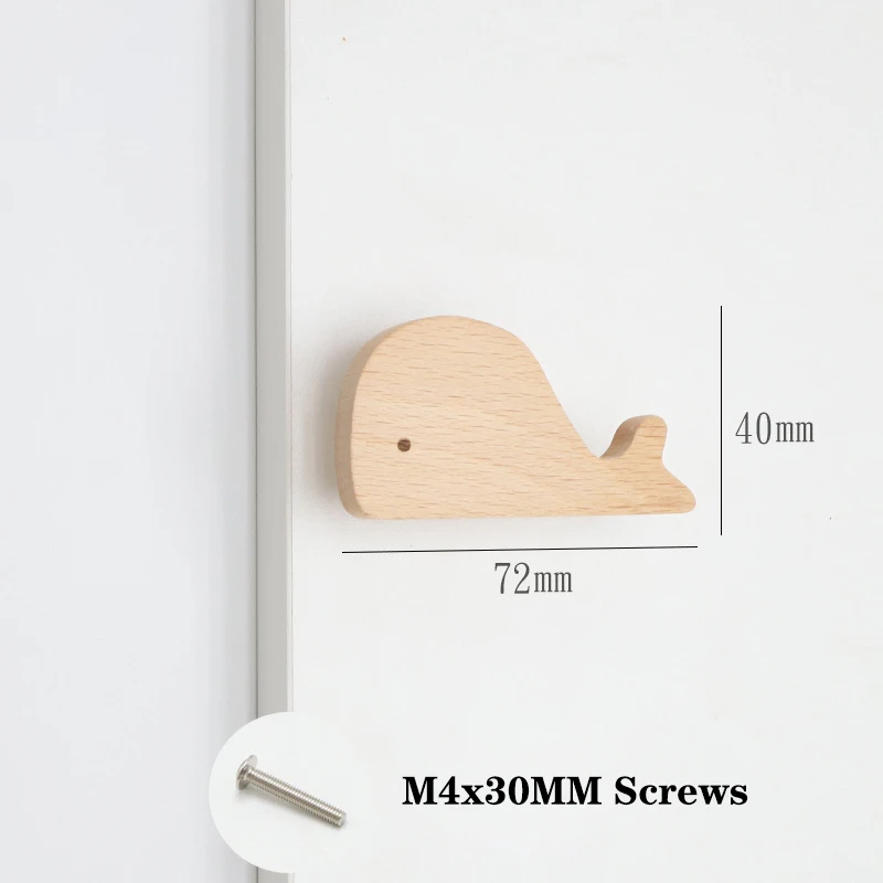 Trekroker barnerom dyremøbler i tre håndtak til skap og skuffer kjøkkenskap garderobehåndtak: Flerfarget