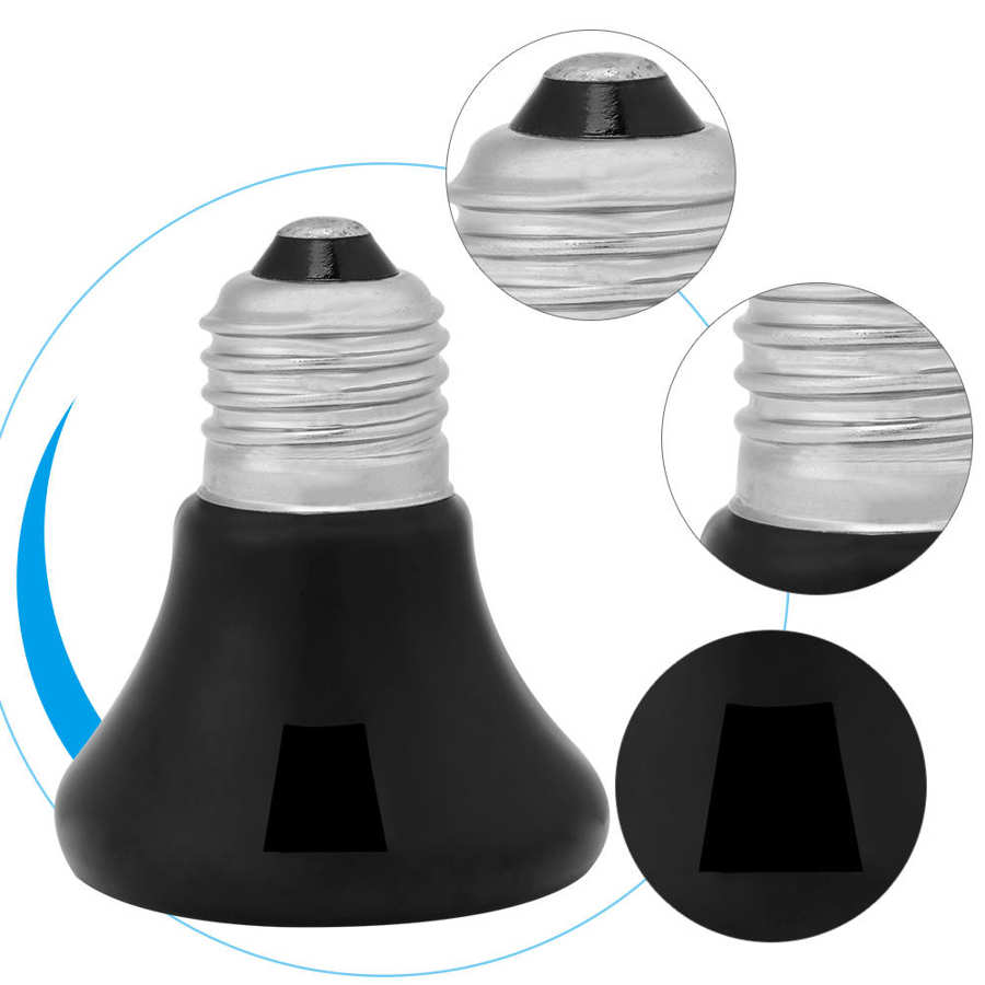 Lámpara de calefacción de cerámica infrarroja para reptiles de mascotas, emisor de calor de 110V y 220V, Bombilla calefactora de 50W, 75W, 100W y 150W