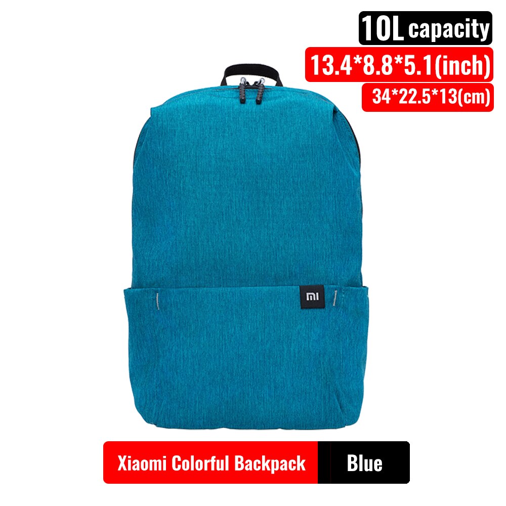 Original Xiaomi Mi Backpack 7L/10L/20L Urban Leisure Chest Colorful Backpacks Sports Waterproof Bag Unisex: 10L Blue