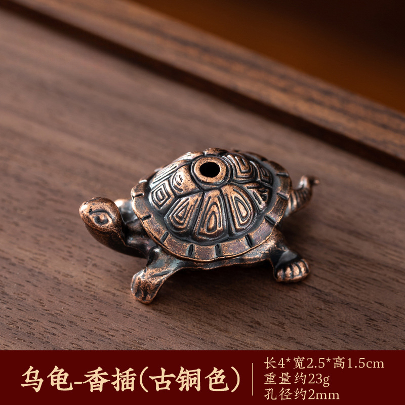 Encensoir Portable en forme de tortue, 1 pièce, support de brûleur, support en bois de santal, décoration de salon de thé, de bureau et de maison: Bourgogne