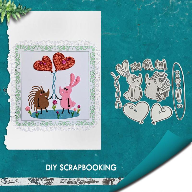 NEUE Liebe Igel Handwerk Metall Schneiden Stirbt Dekoration Sammelalbum für DIY Scrapbooking Geburtstag Hochzeit Gruß Karte, Der