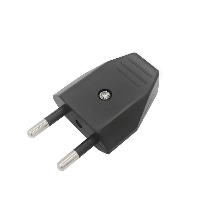 Europese Plug Elektrische Plug 2 Pin Vde Stekker Voor Lamp Decoratie 2.5A 220V Assemblage Stekker: Male black