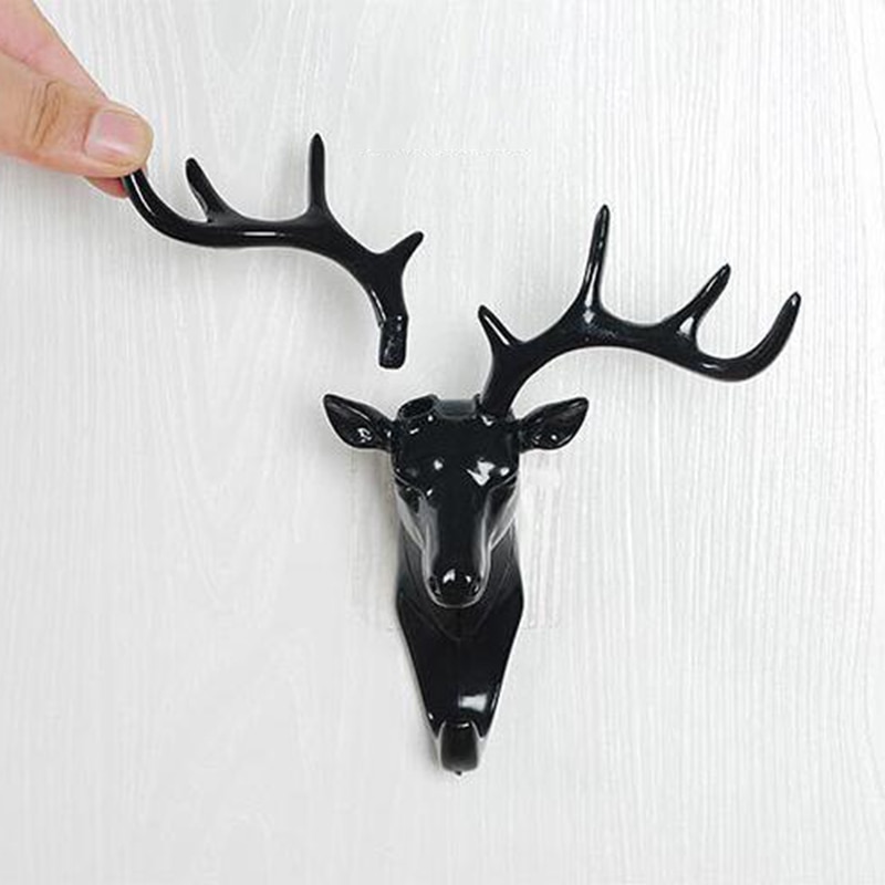 Wall Hanger Deer Antler Style Hat Coat Bag Rack Hooks Holder Decor Self Adhesive DIY Rack Vintage Stag Head Hook Art Home