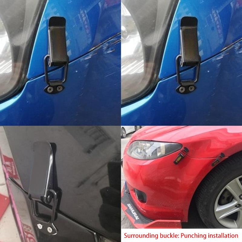Universal Bumper Durable Security Hook Lock Clip Kit Clip Hasp for Racing Car Truck Hood Quick Release Fastener