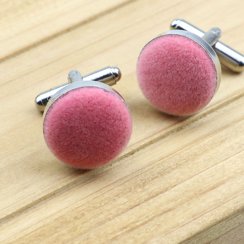 Boutons de manchette de chemise pour hommes, bijoux ronds en daim doux, à la , pour affaires, fête de mariage, accessoires pour hommes, de