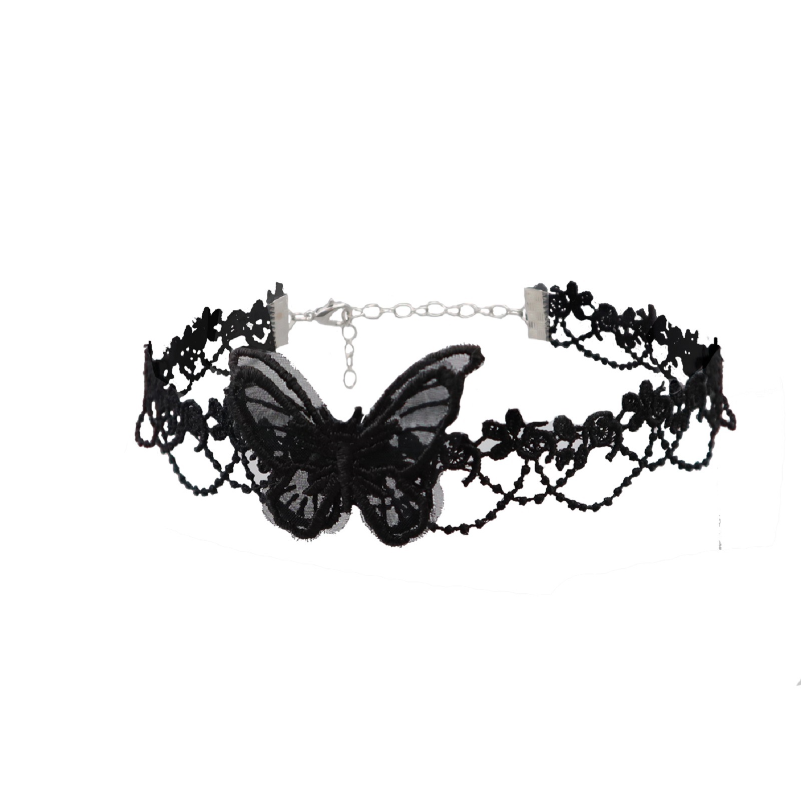 Dame chokers blad dusk kvinner hals smykker tilbehør jente blonder gotisk vintage sexy fløyel rose perler blomsterhalskjede: Imitasjon rodium belagt