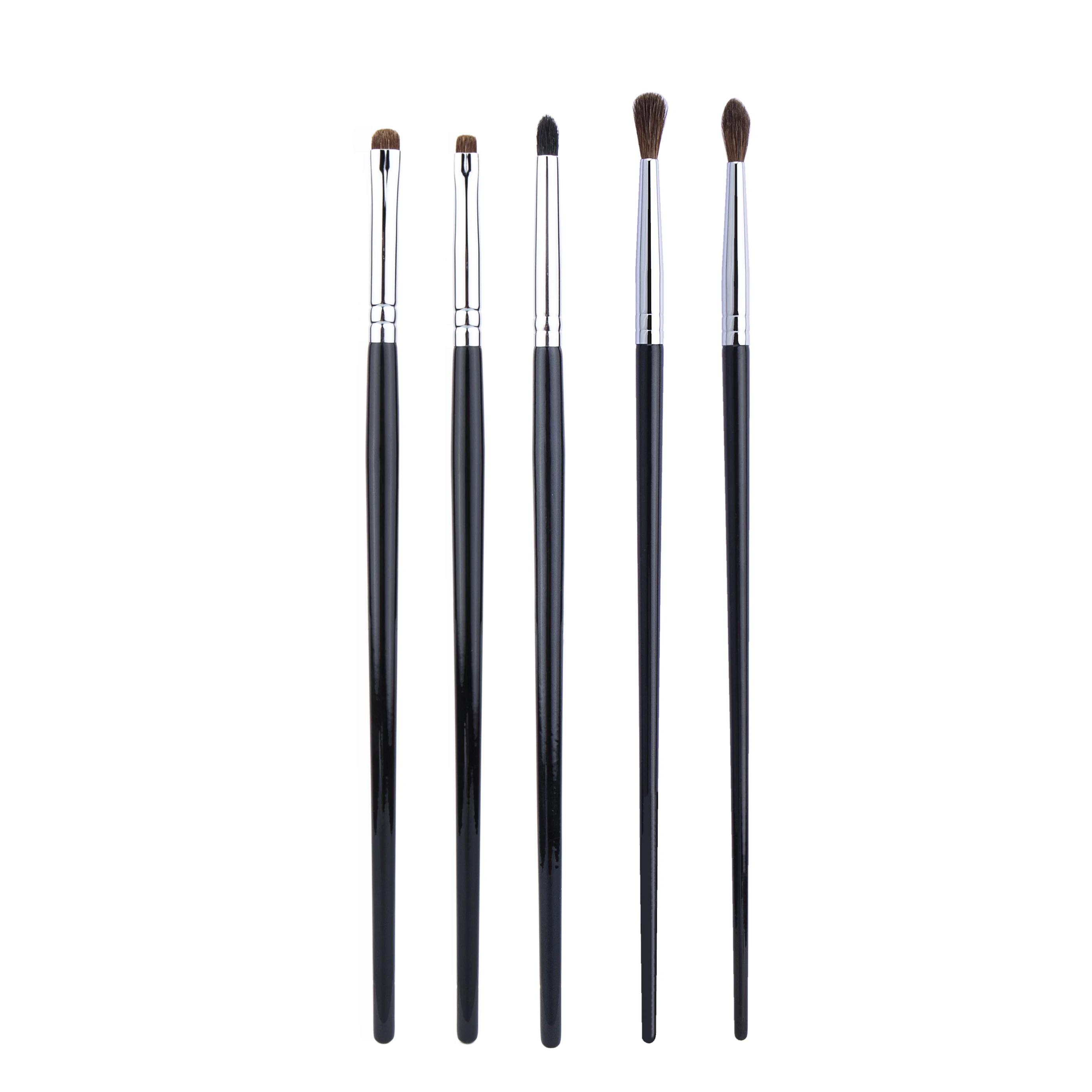 Pequeños pinceles de maquillaje Smoky Liner, delineador de ojos, brocha para difuminar, brocha de maquillaje para difuminar, pelo de caballo, sombra de ojos, brocha para difuminar: Plata