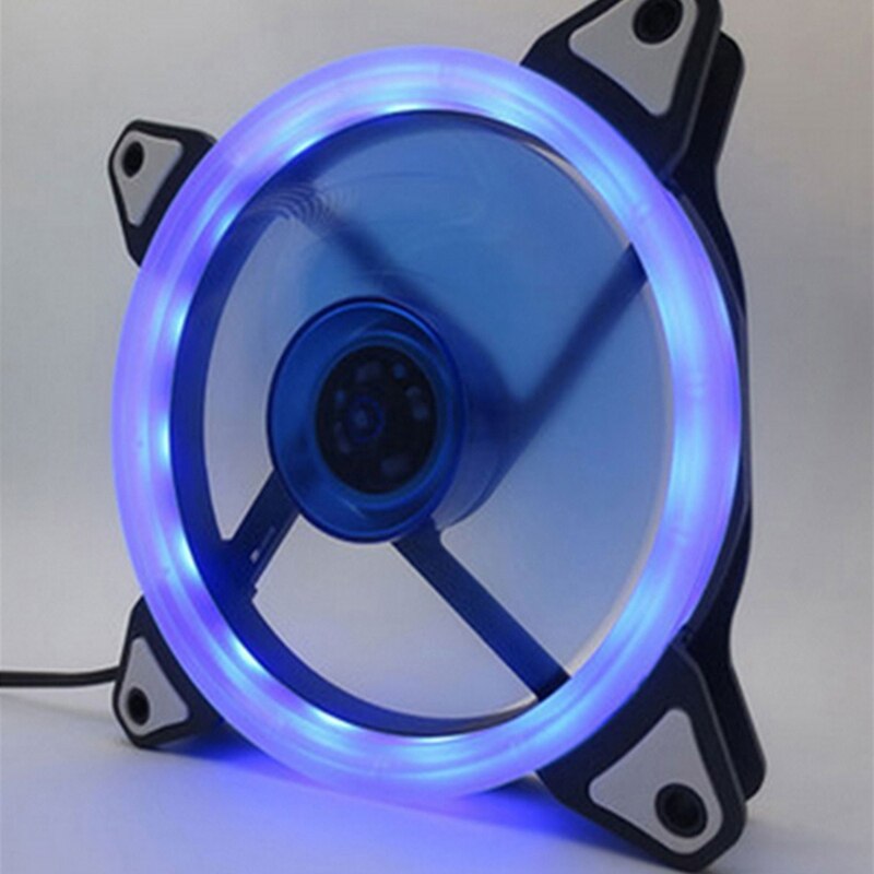 Desktop Computer Case Cooling Fan 12Cm Stille Met Light Emitting Kleurrijke Kleur Veranderende Dubbele Halo Host