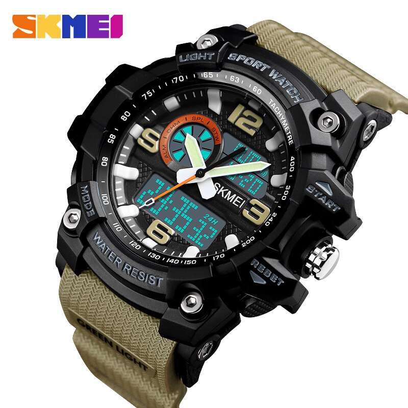 Skmei outdoor sporthorloge heren dames dual display digitaal polshorloge 3 tijd dames stopwatch waterdichte horloges reloj