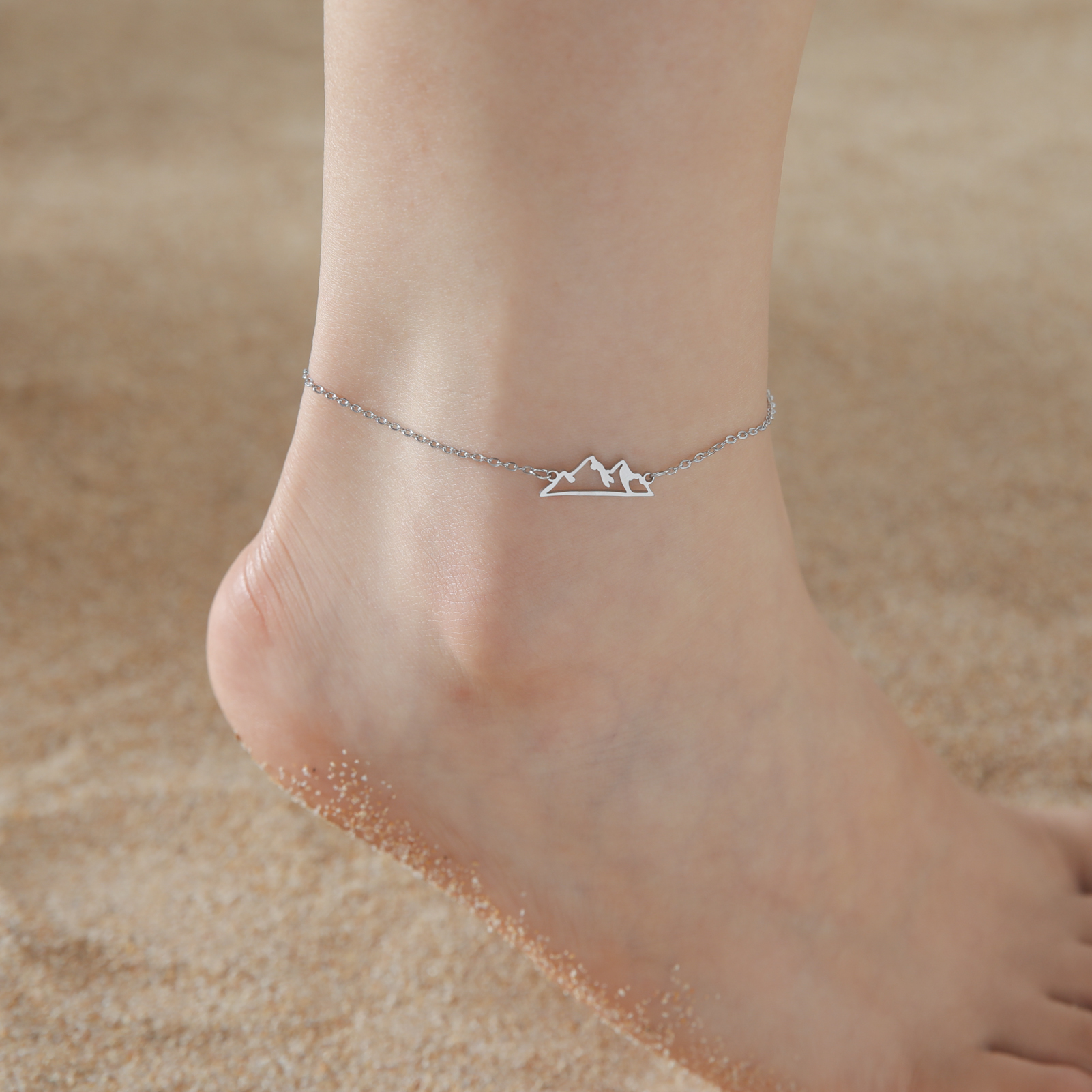 Skyrim marche chat cheville Bracelet femmes en acier inoxydable Simple cheville coréenne été plage pied accessoires: Couleur or pur