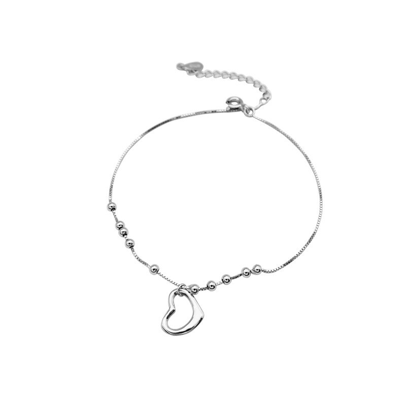 S925 sterling silber liebe fußkettchen Korean persönlichkeit temperament mädchen pfirsich herz strand fuß schmuck wilden einfache schmuck