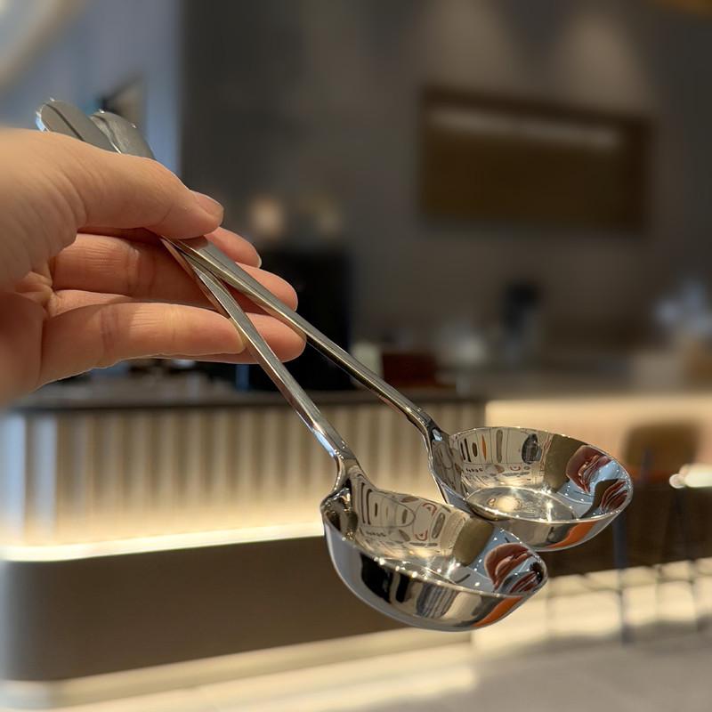1/2 stuks roestvrijstalen lepel met lange steel - platte bodem food-grade duurzaam schoon te maken voor rijstsoepnoedels dessert