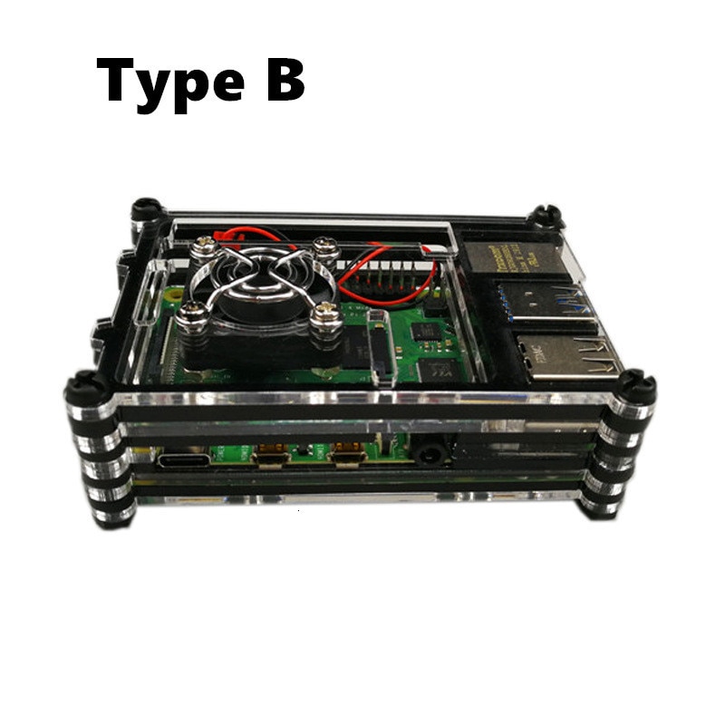 ラズベリーパイ 4 b ケース 9 層透明アクリルラズベリーパイ 4 モデル b: type B Black