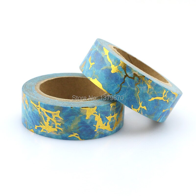 15mm*10M Blue Foil Washi Tape Starlight lightning- Paper Adhesive Tape Golden Sticky Paper Tape Masking Tape