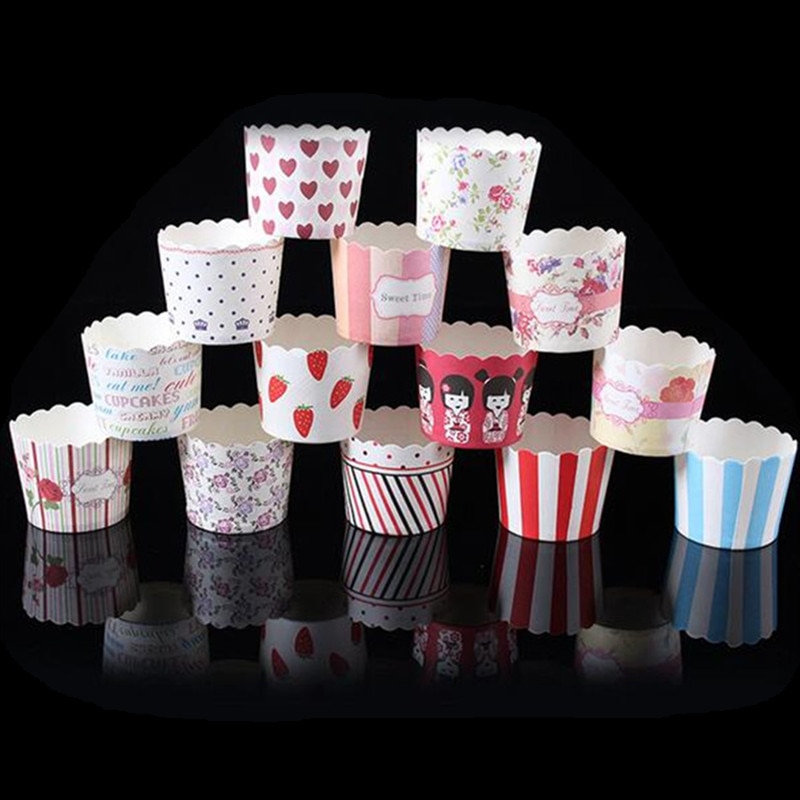 50 stks/partij muffin cupcake papier cup kleine size dia 6 cm keuken bakken stencils diy cake cupcake vormpjes papier cup liner