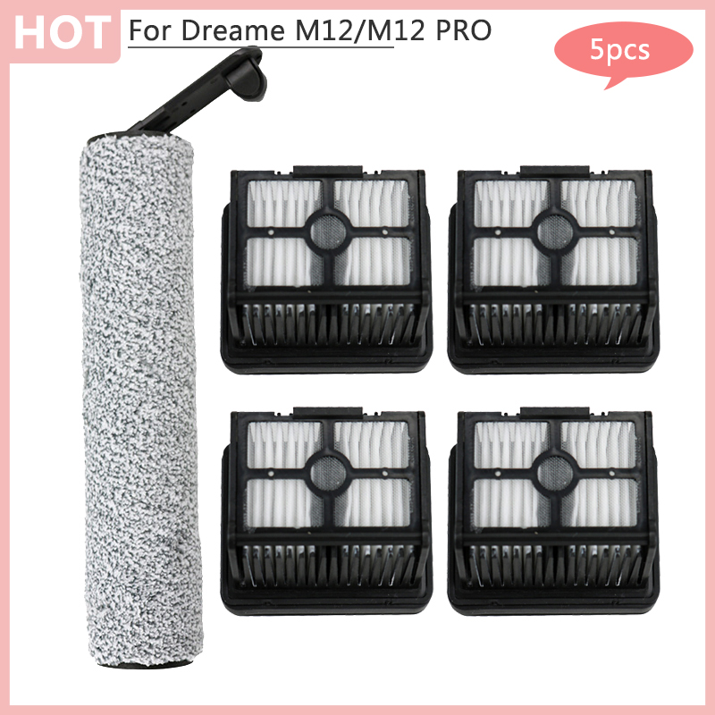 Replacement Scrubber brush Spare Parts For Dreame M12 H12 M12 PRO Robot Vacuum Cleaner Hepa Filter Road Washing Machine Home App: Orange