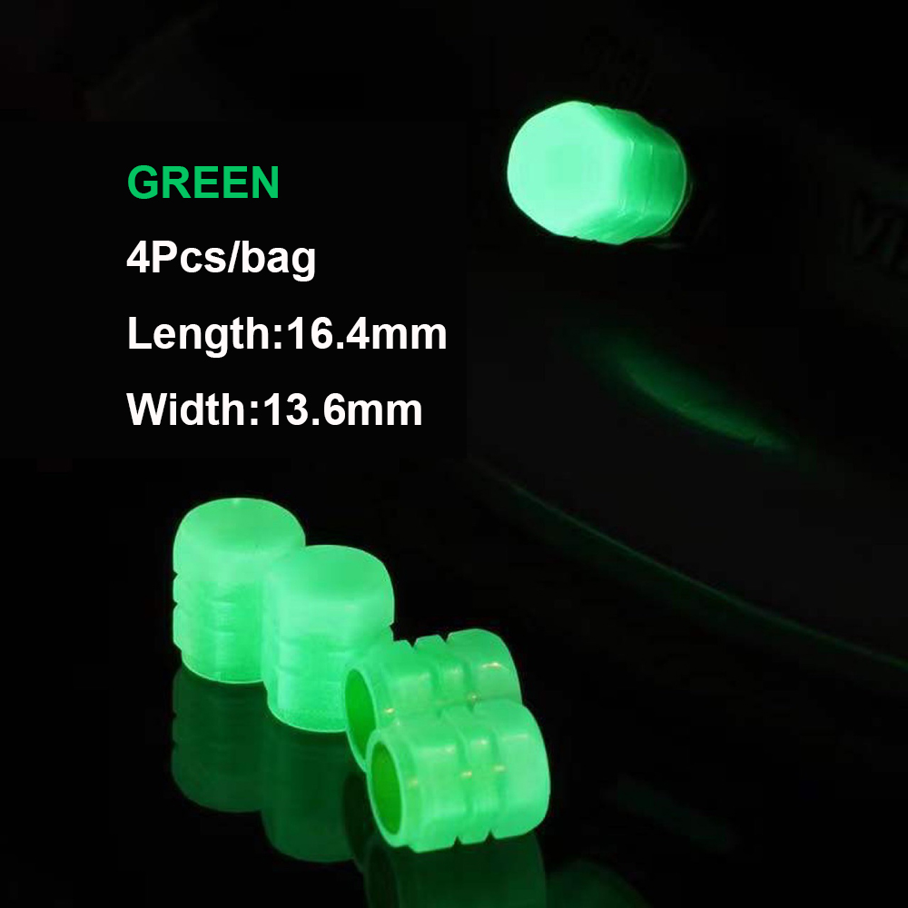 Tapas de válvula luminosas fluorescentes, verdes, azules, brillantes, para coche, motocicleta, rueda de bicicleta, estilo, cubo de neumático, decoración automática: Multicolor