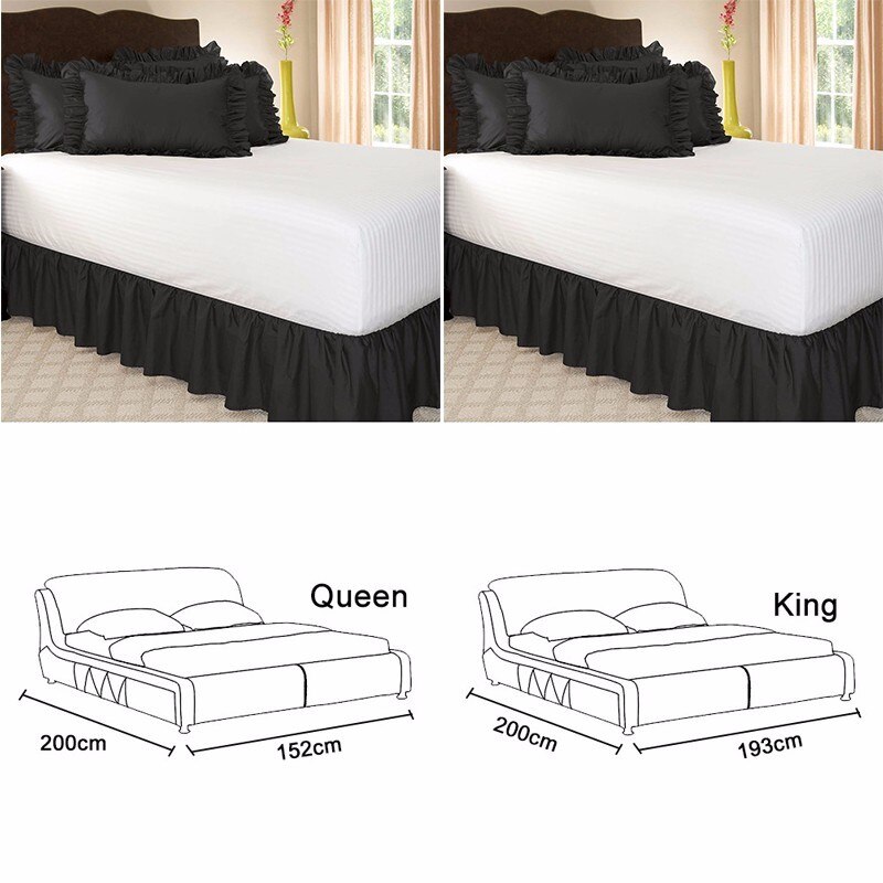 Hôtel Élastique Lit Jupe 6 Couleurs Suede Tissu pour Roi/Reine Taille Juponnage pastorale Style Fit couvre-lit
