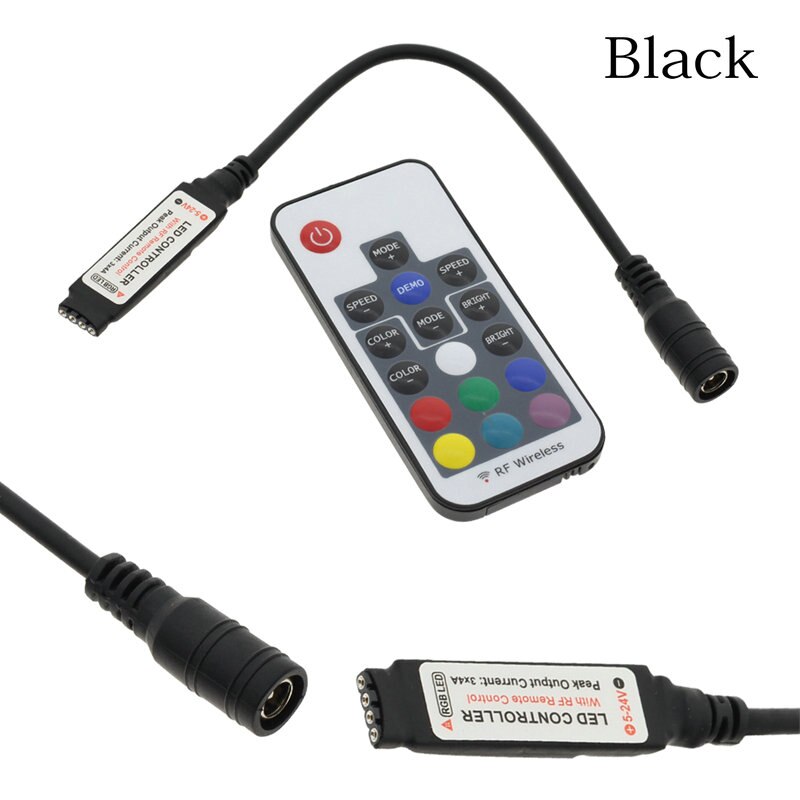 Mini Led RGB Remote Controller DC12V 17key RF Wireless Controller For RGB Led Strip Tape Lighting