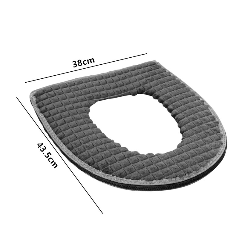 1Pc de terciopelo de invierno cubierta de asiento de inodoro suave elástico baño Closestool Mat cojín suministros