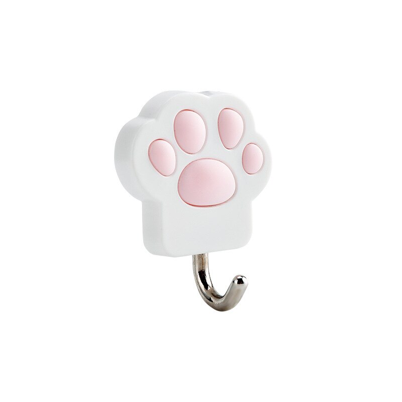 Cartoon Kat Klauw Haak Muur Multifunctionele Creatieve Leuke Haak Gratis Ponsen Hanger Voor Keuken Deur Sterke Kleverige Haken: white