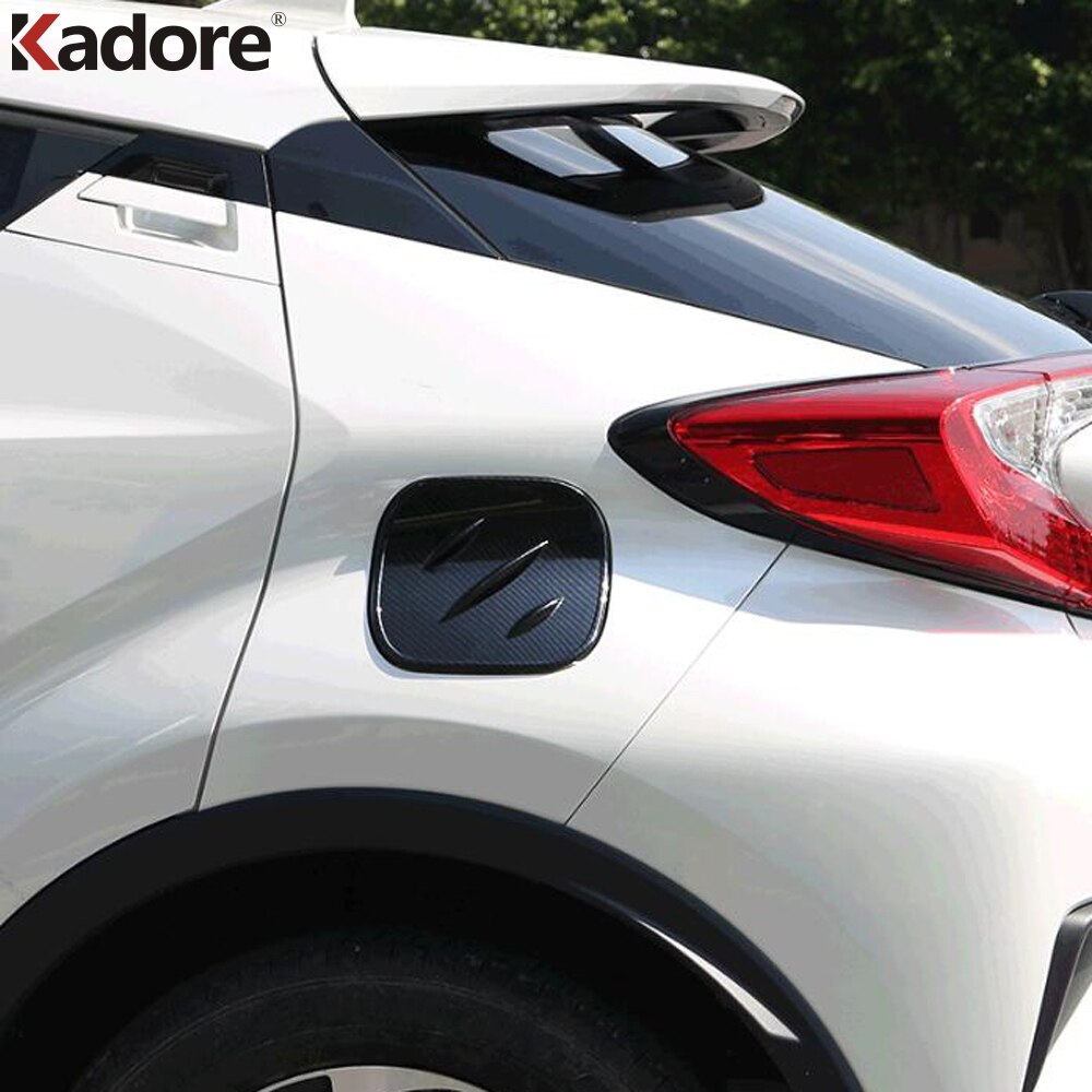 Cubierta de fibra de carbono para tanque de combustible, pegatina embellecedora de tapa de Gas para Toyota C-HR CHR , , , , 2022