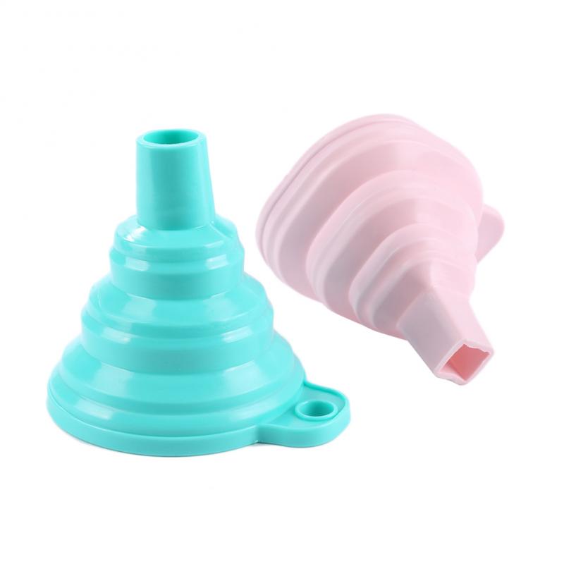 Mini Opvouwbare Trechter Silicone Inklapbare Trechter Opvouwbare Draagbare Trechters Kan Worden Opgehangen Huishoudelijke Vloeibare Doseren Keuken Gereedschap