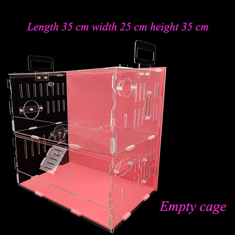 Maison de Hamster bleu grande taille Villa acrylique Double cobaye Cage petit animal de compagnie pour un Hamster Bservation nid: Empty cage-09