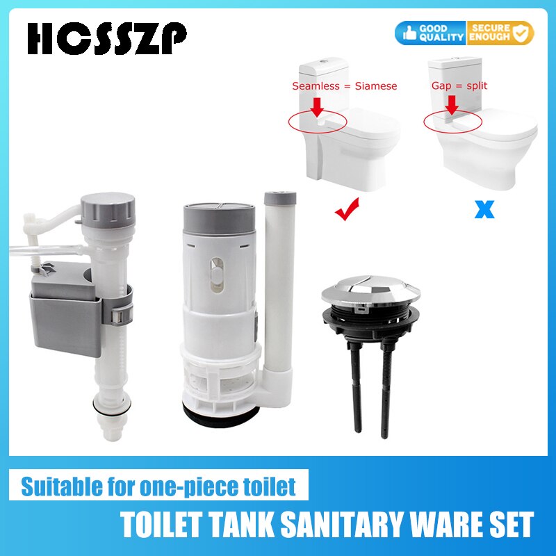 Toilet Tank Fittingen Kit Dual-Flush Toilet Reparatie Kit Voor Een Stuk Wc Rvs Plastic 2Cm schroefdraad Interface 1 Set