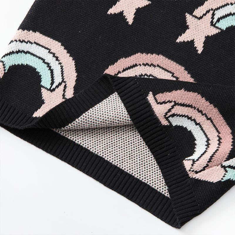 Welaken regenboog breien kinderkleding peutermeisje schattige trui herfstoutfit kinder winter breigoed babymeisje trui