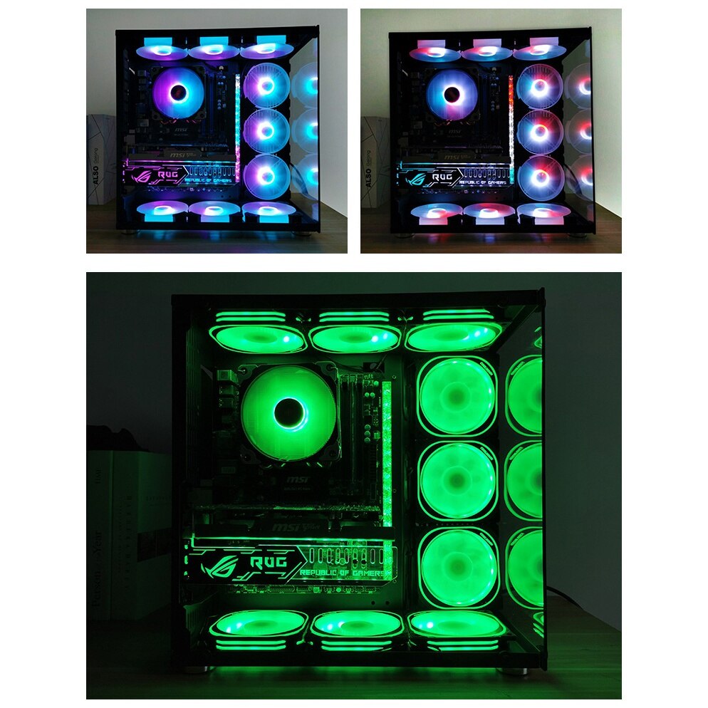 Coolmoon tietokone 5v/4 pin alumiini rgb väri valo nauhat valo genetic monivärinen rgb led pilaantumisen väri lamppu