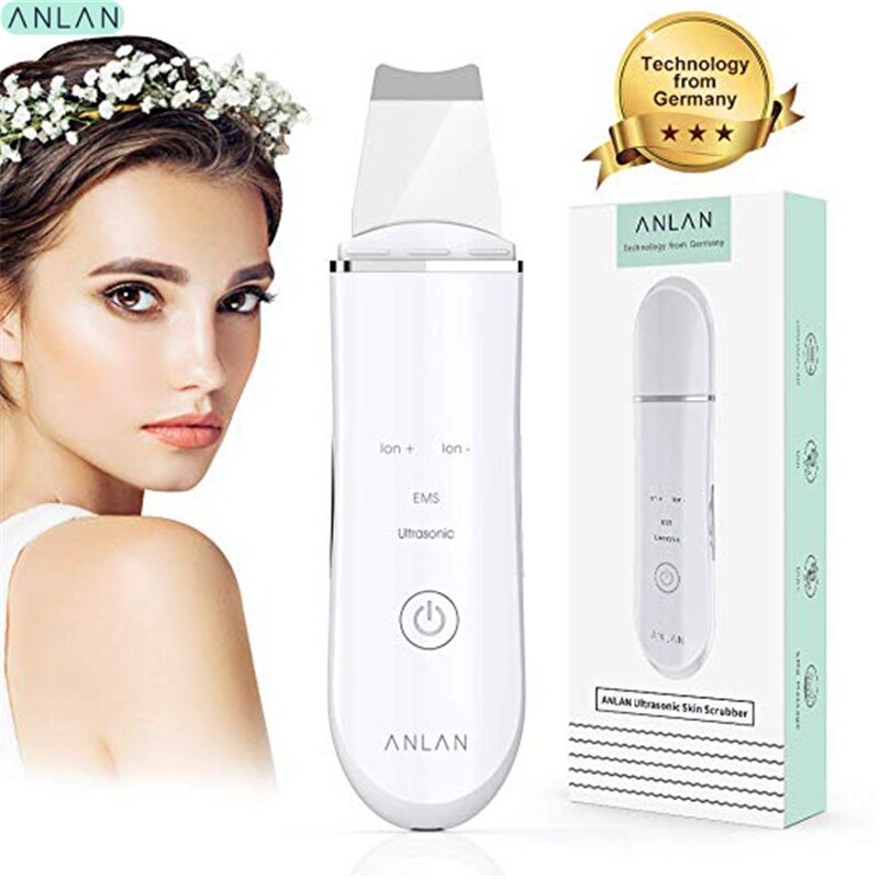 Ultrasonic Ion Skin Scrubber Facial Care Ultrasonic Scrubber Cleaner Blackhead Removal Face Peeling Extractor Skin Beauty Device